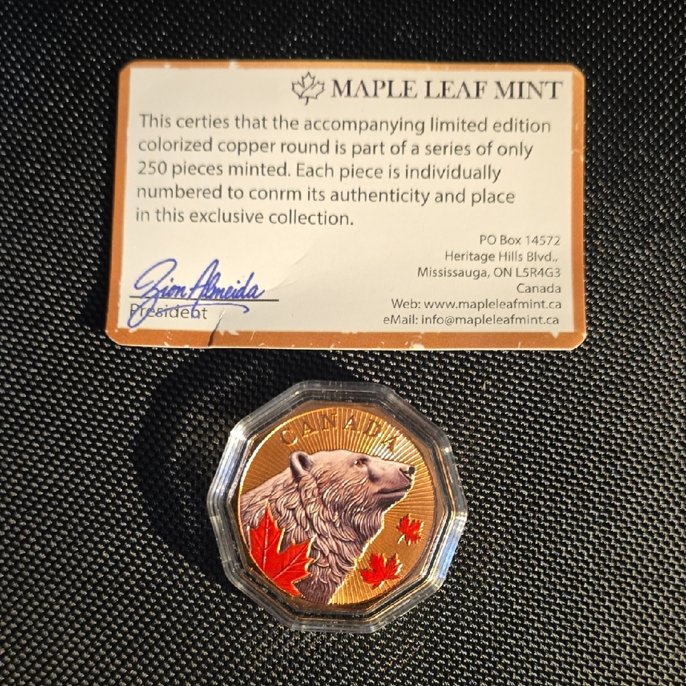 Maple Leaf Mint Limited Edition 1oz Copper Coin